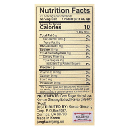 JungKwanJang, корейский чай с женьшенем, 25 пакетиков по 3 г (0,11 унции)