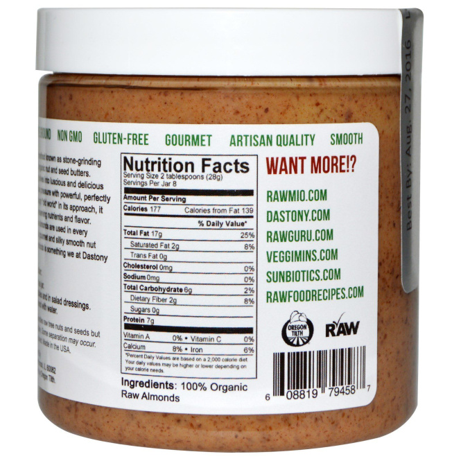 Dastony, 100% органическое миндальное масло, 227 г (8 унций)