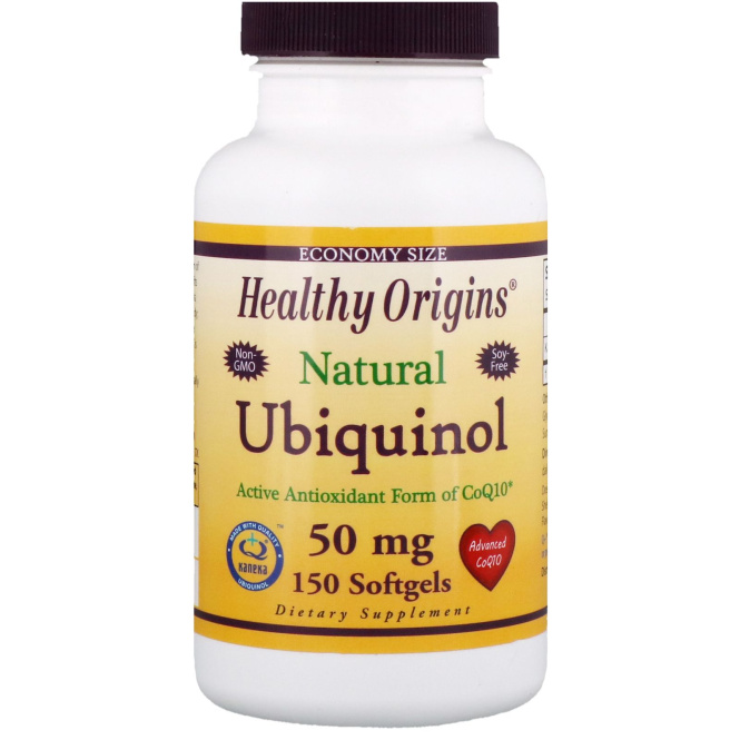 Healthy Origins, Убихинол (Kaneka Q+), 50 мг, 150 мягких таблеток