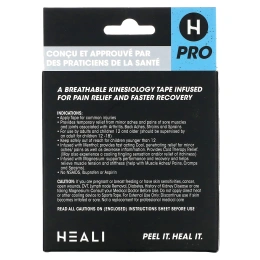 Heali Medical Corp, дышащий эластичный кинезиологический тейп, черный, 20 предварительно вырезанных полосок
