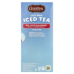 Celestial Seasonings, Холодный чай со льдом, красный, белый и голубика, без кофеина, 18 чайных пакетиков, 31 г (1,1 унции)