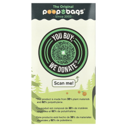Original Poop Bags, апельсин, 8 рулонов, 15 пакетиков в каждом