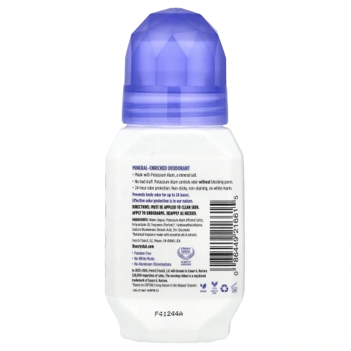 Crystal Body Deodorant, Натуральный роликовый дезодорант, лаванда и белый чай, 2,25 ж. унц. (66 мл)