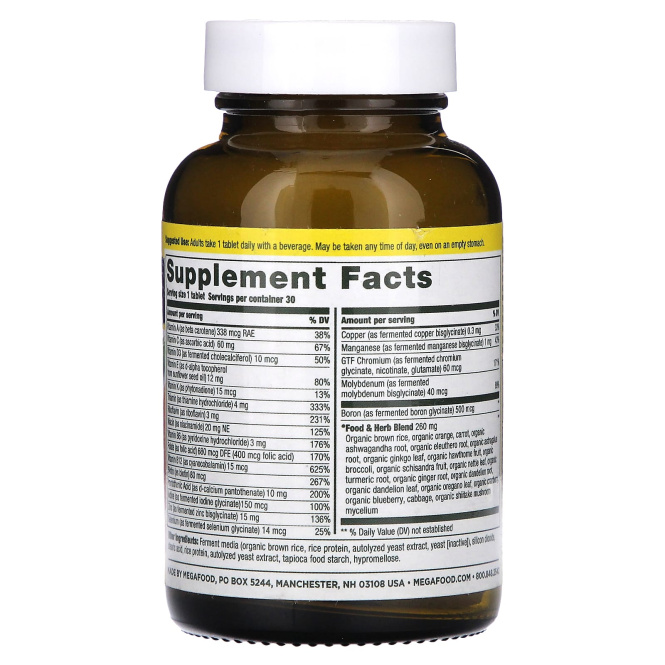 MegaFood, Для мужчины старше 40 лет, "Одна в день", формула без железа, 30 таблеток