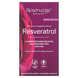 ReserveAge Nutrition, Ресвератрол с транс-ресвератролом, 500 мг, 60 растительных капсул