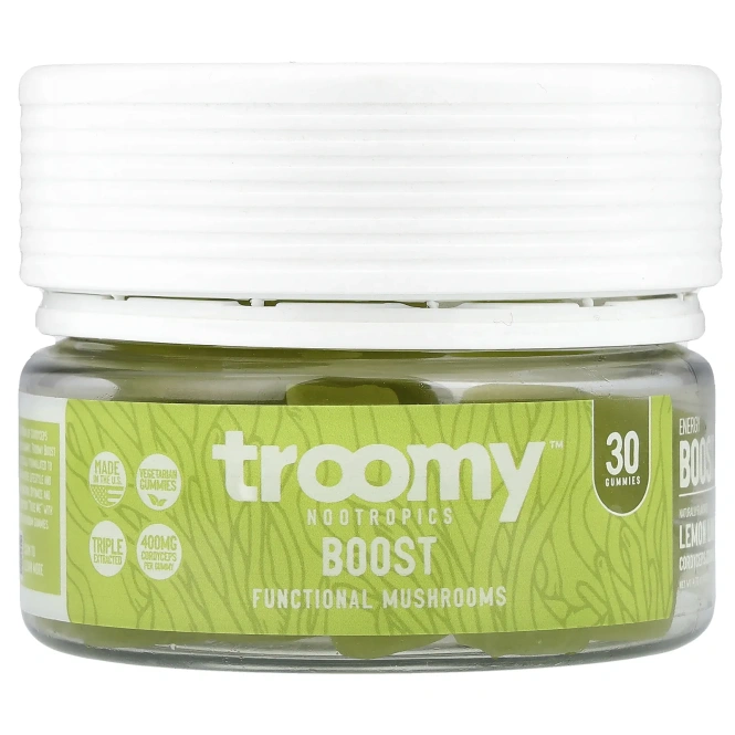 Troomy Nootropics, Boost, Functional Mushrooms Gummies, Lemon Lime, 30 Gummies