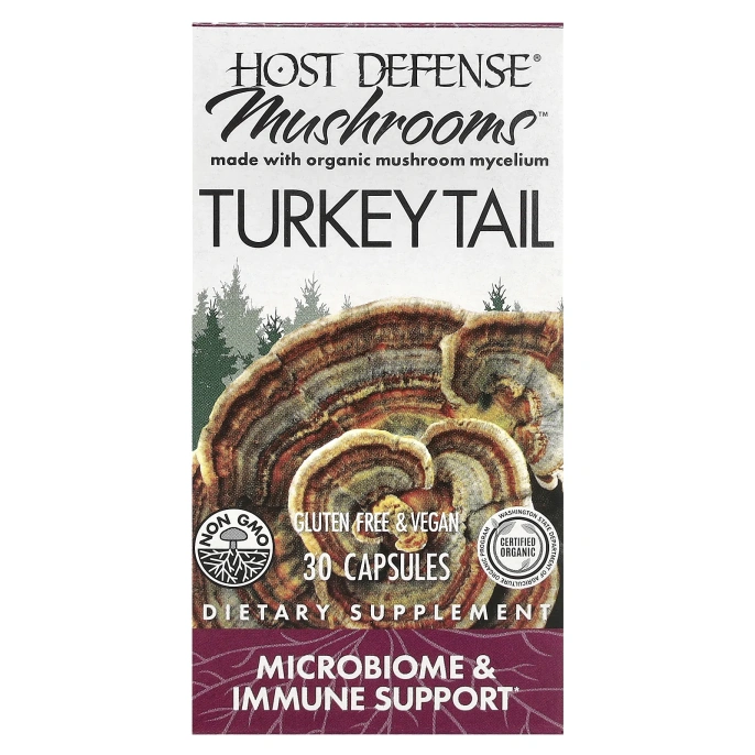 Host Defense, Host Defense, грибы, трутовик разноцветный, 30 капсул