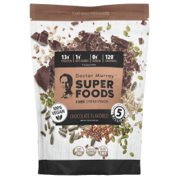 Dr. Murray's, Super Foods, порошок протеина из трех видов семян, шоколад, 453,5 г (16 унций)