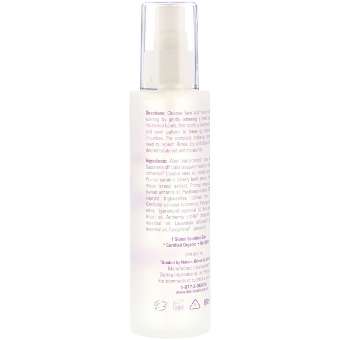 DeVita, Увлажняющее очищающее средство с алоэ вера, 5 унций (150 мл)