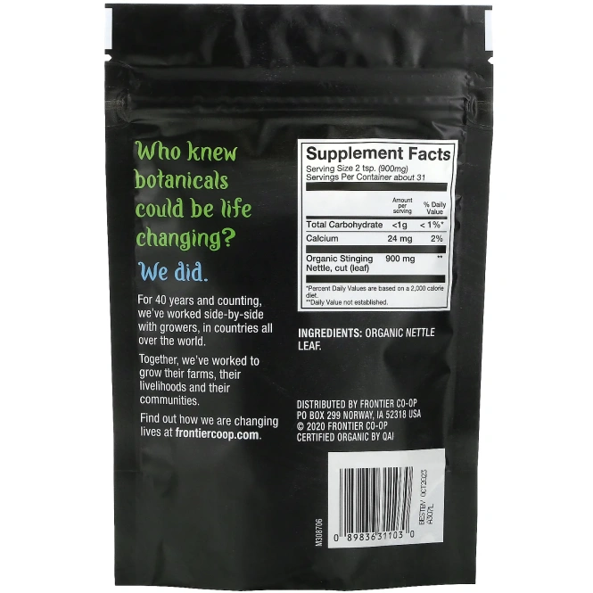 Frontier Natural Products, Органические листья крапивы двудомной, 28 г (0,99 унции)