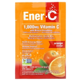 Ener-C, Витамин C, шипучий растворимый порошок для напитка со вкусом апельсина, 30 пакетиков, 9,2 унции (260,1 г)