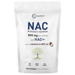 Micro Ingredients, NAC с NAD +, 300 мягких таблеток