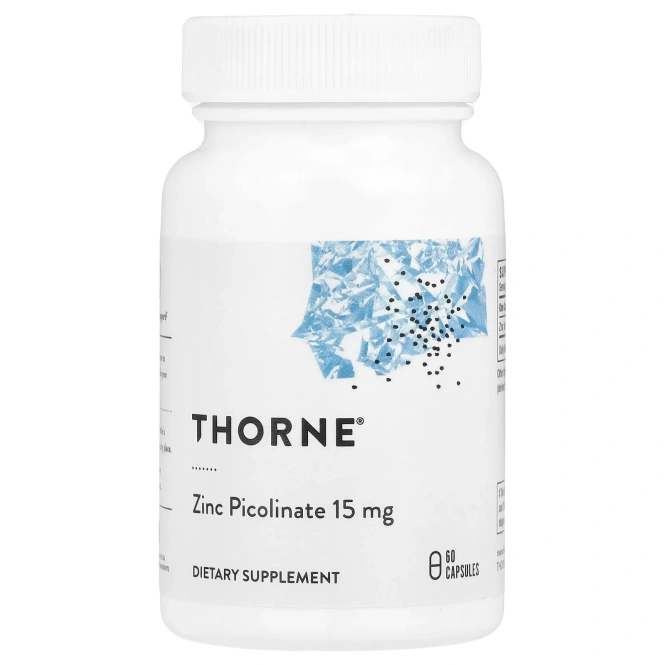 Thorne Research Пиколинат цинка 15 мг, Zinc Picolinate 15 mg, 60 капсул