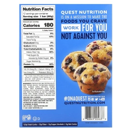Quest Nutrition, протеиновый батончик, вкус кекса с голубикой, 12 батончиков по 60 г (2,12 унции)