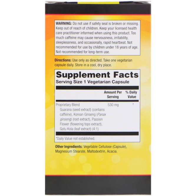 Natural Balance, Гуарана, Guarana Extra Strength, 60 вегетарианских капсул