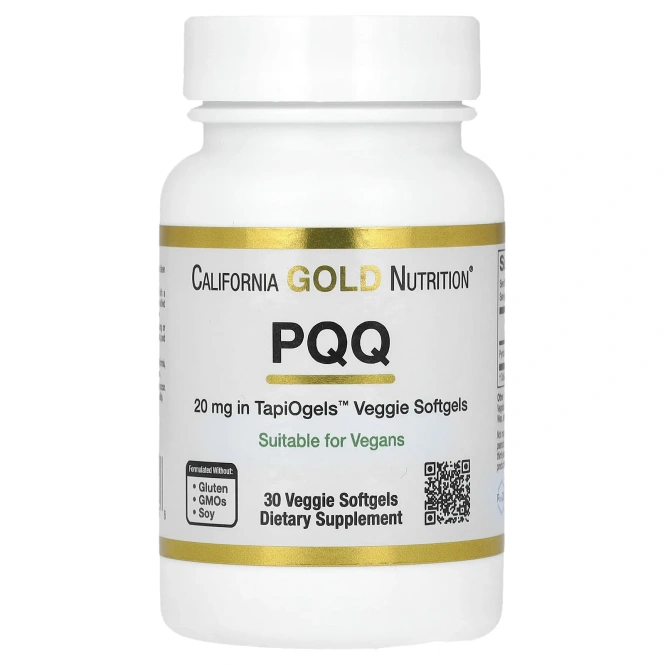 California Gold Nutrition, Пирролохинолин хинон, 20 мг, 30 вегетарианских капсул