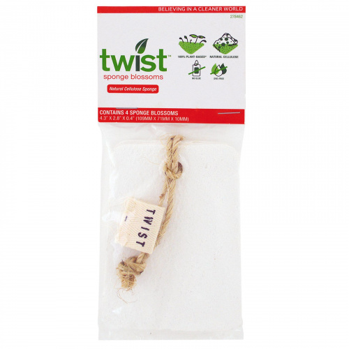 Twist, Губка, упаковка из 4шт, 115 mm x 70 mm x 9 mm