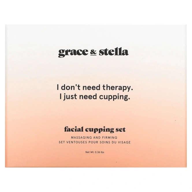 Grace & Stella, набор массажных банок для лица, 160 гр (0,36 фунта)