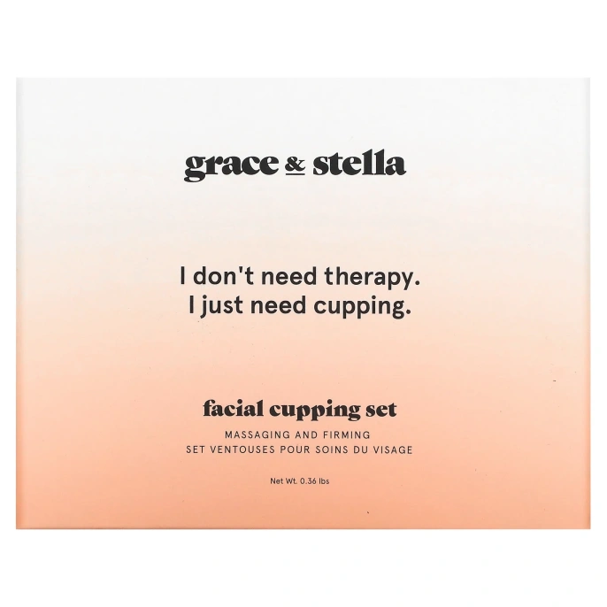 Grace & Stella, набор массажных банок для лица, 160 гр (0,36 фунта)