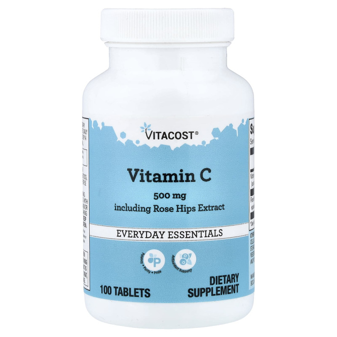Vitacost, витамин C с экстрактом шиповника, 100 таблеток