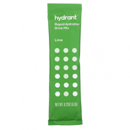Hydrant, Смесь для быстрого увлажнения, лайм, 12 пакетиков по 6,3 г (0,22 унции)
