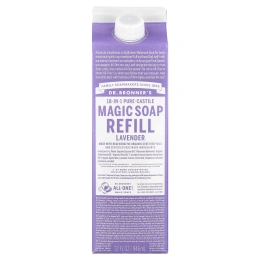 Dr. Bronner's, Pure-Castile Magic Soap, 18 в 1, сменная упаковка, лаванда, 946 мл (32 жидк. унции)