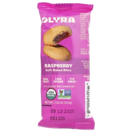 Olyra, Soft Baked Bites, со вкусом малины, 4 пакетика On the Go по 37,5 г (1,32 унции)