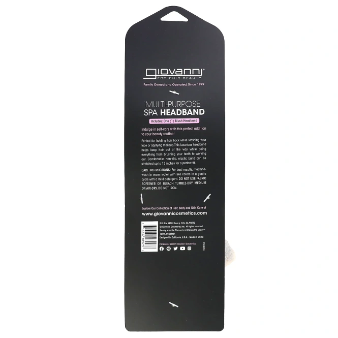 Giovanni, универсальная повязка для волос для спа-салона, румяна, 1 шт.