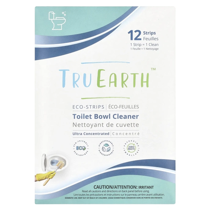 Tru Earth, Эко-полоски для чистки унитазов, ультраконцентрированные, 12 полосок