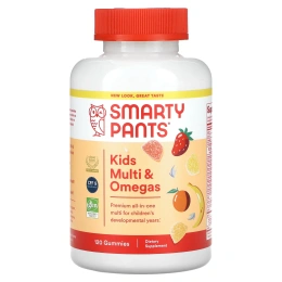 Kids Complete Multivitamin Omega 3 Fish Oil Vitamin D3 and B12, SmartyPants, 120 Gummies
