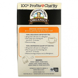 Newman's Own Organics, Herbal Tea, куркума и имбирь, без кофеина, 20 чайных пакетиков, 45 г (1,6 унции)