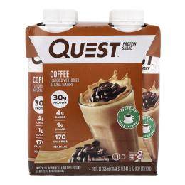 Quest Nutrition, Протеиновый коктейль, кофе, 4 коктейля, 325 мл (11 жидк. унц.)