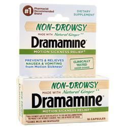 Dramamine, Средство от укачивания, не вызывающее сонливости, 18 капсул