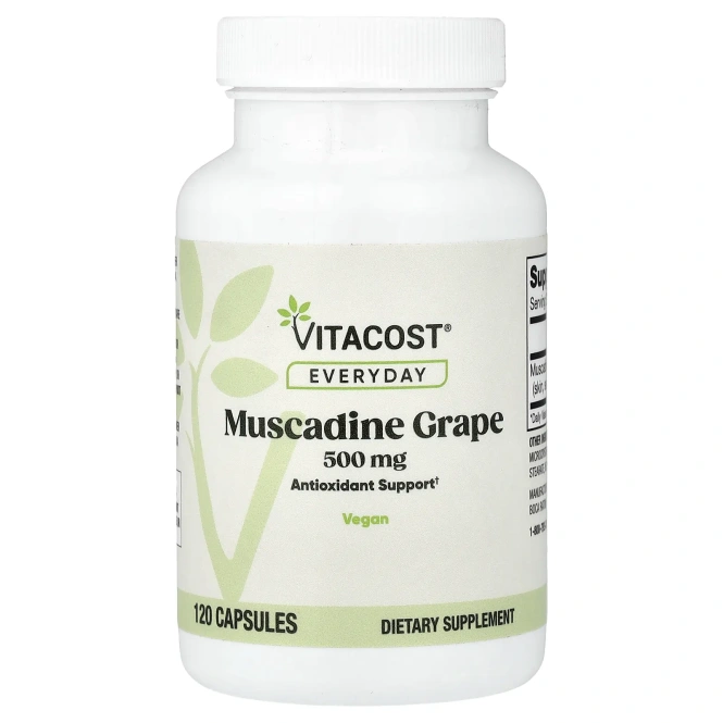 Vitacost, Everyday, экстракт винограда мускадин, 500 мг, 120 капсул