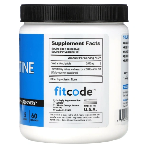 fitcode, Креатин, без добавок, 5 г, 300 г (10,6 унции)