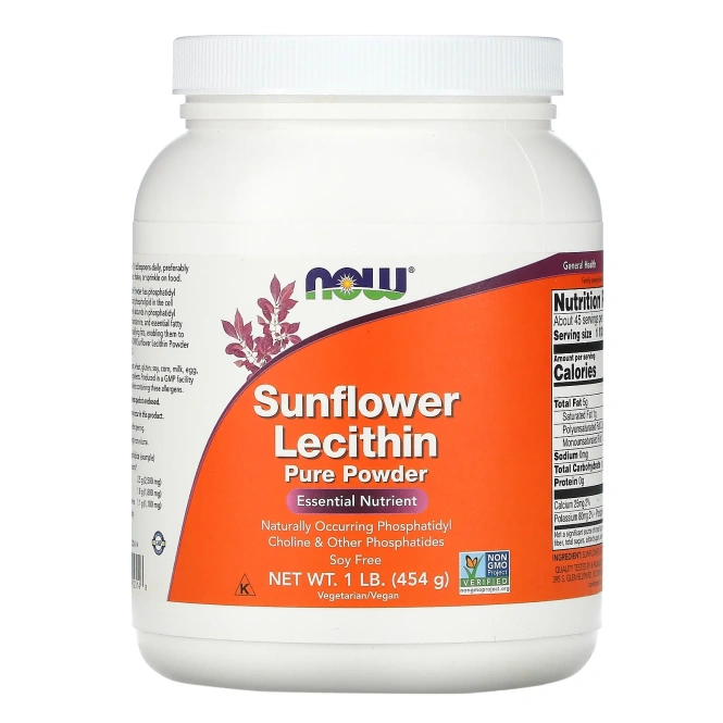 Лецитин NOW Sunflower Lecithin, порошок, 1 фунт(454 г)