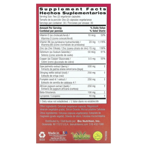 Bio Nutrition, Здоровье простаты 60 капсул