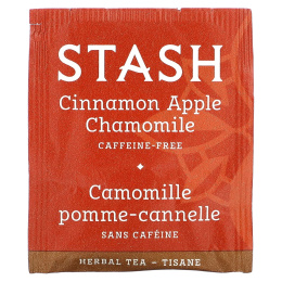 Stash Tea, травяной чай, корица, яблоко и ромашка, без кофеина, 20 чайных пакетиков, 40 г (1,4 унции)