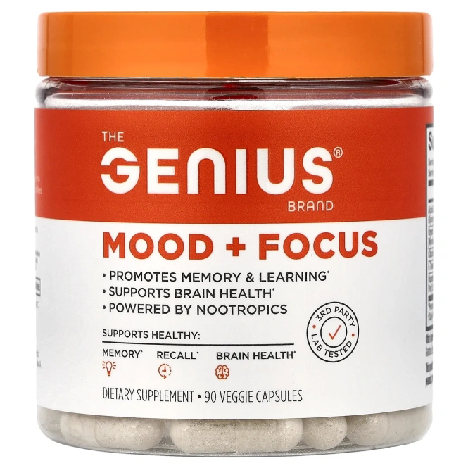 The Genius Brand, Mood + Focus, 90 растительных капсул