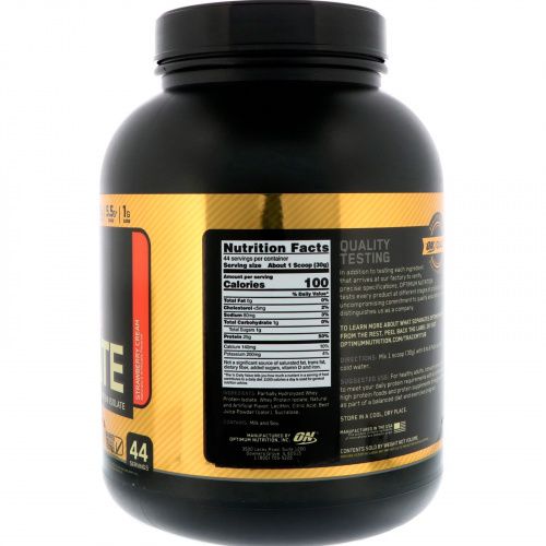 Optimum Nutrition, Gold Standard, 100% изолят протеина, клубничный крем, 2,91 ф. (1,32 кг)