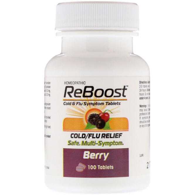 MediNatura, ReBoost, против простуды и гриппа, ягоды, 100 жевательных таблеток