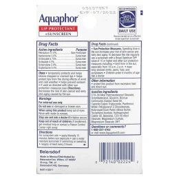 Aquaphor, Средство для защиты губ и солнцезащитное средство, SPF 30, без отдушек, 2 тюбика по 10 мл (0,35 жидк. унц.)