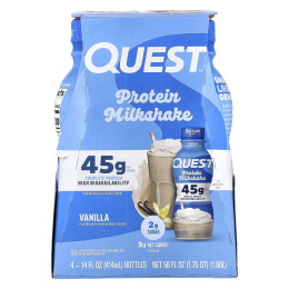 Quest Nutrition, Протеиновый молочный коктейль, ваниль, 4 флакона по 414 мл (14 жидк. Унций)