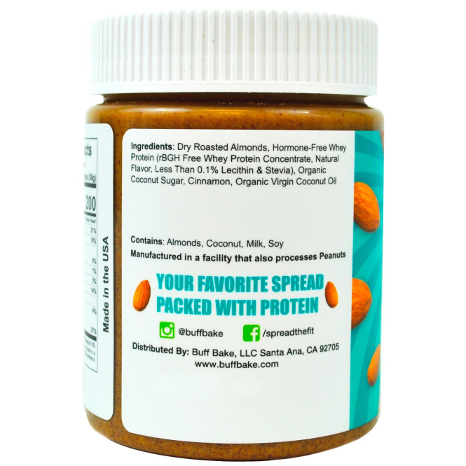 Buff Bake, Белковый миндальный спред, Snickerdoodle, 13 унц. (368 г)