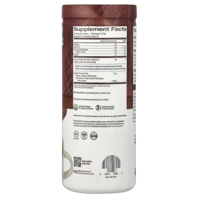 Om Mushrooms, грибная смесь с суперфудом, со вкусом кофе, 174 г (6,13 унции)
