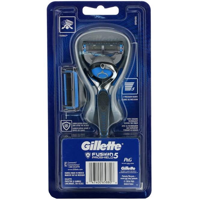Gillette, Бритва Fusion5 Proshield, Chill, 1 бритва + 2 кассеты