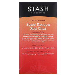 Stash Tea, Herbal Tea, Spice Dragon Red Chai, без кофеина, 18 чайных пакетиков, 36 г (1,2 унции)