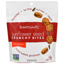 Somersaults, Хрустящее печенье с семенами подсолнуха, с корицей, 170 г (6 oz)