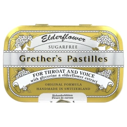 Grether's Pastilles, для горла и голоса, без сахара, бузина, 24 пастилки, 60 г (2 1/8 унции)