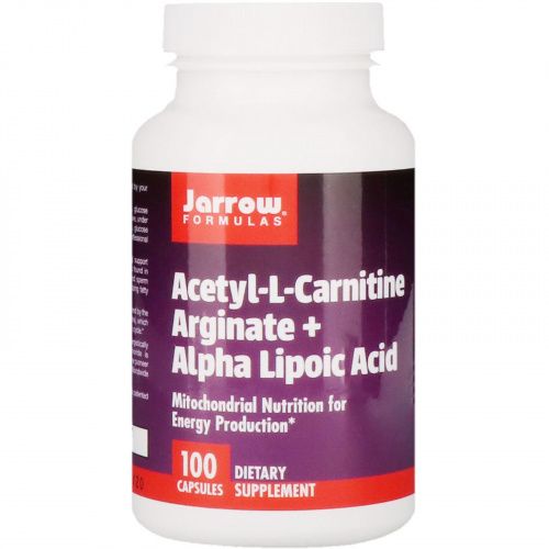 Jarrow Formulas, Ацетил-L-карнитин аргинат + Альфа-липоевая кислота, 100 капсул